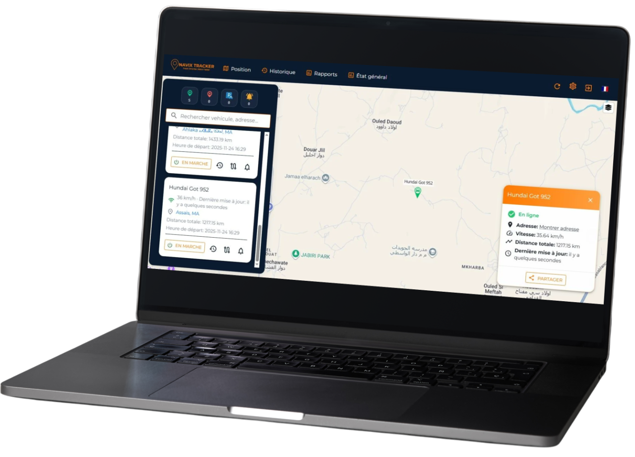 Navix desktop pilotage mockup